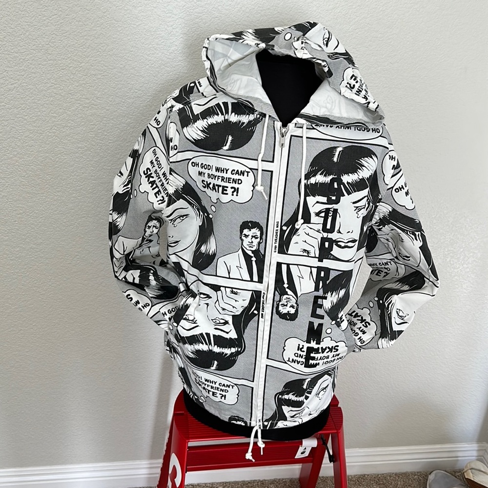 Supreme/Thrasher full zip hooded jacket.